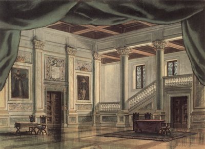 Diseño de escenario para el Acto III de la ópera 